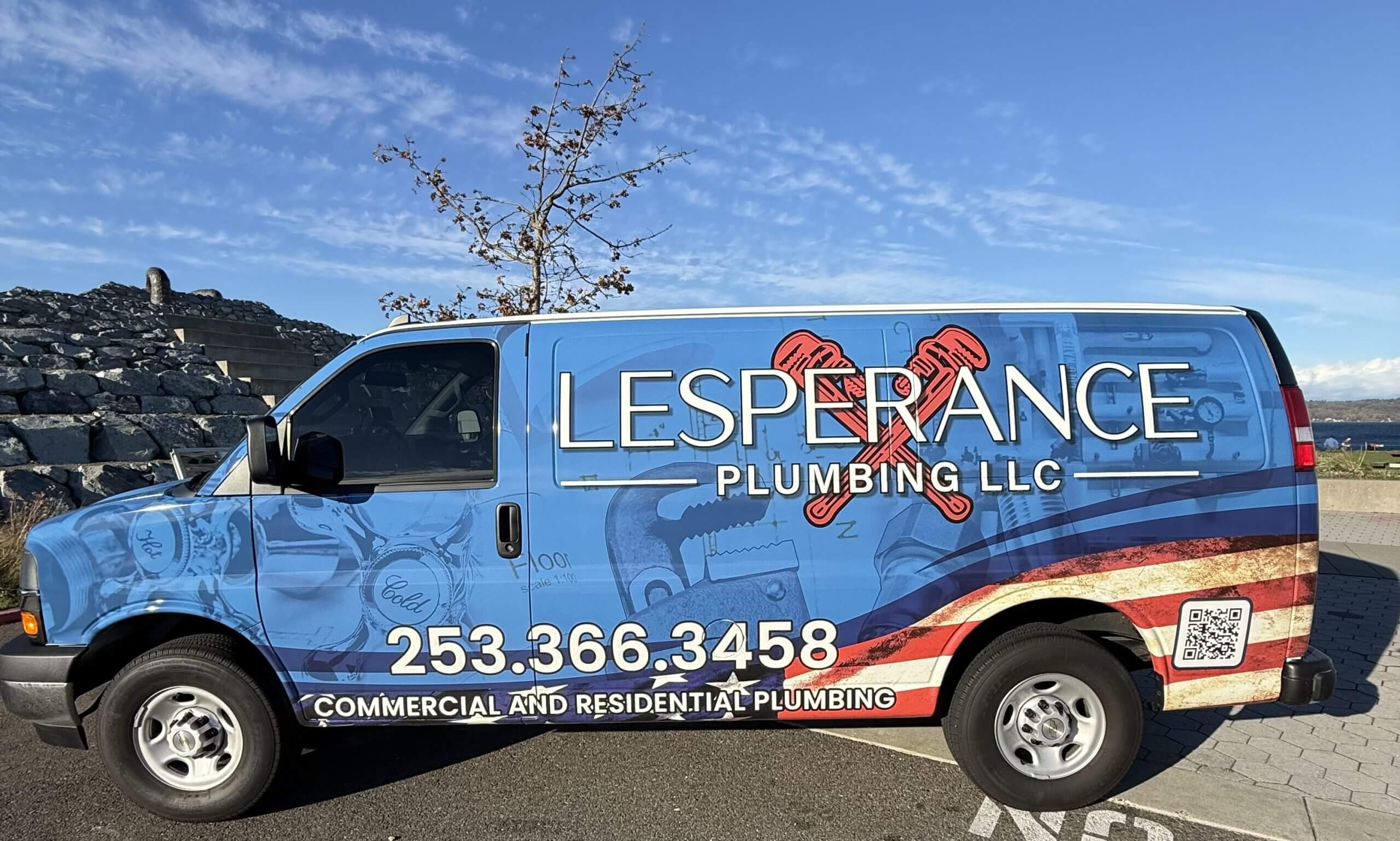 Lesperance Plumbing Commercial and Residential Plumbing Work Van